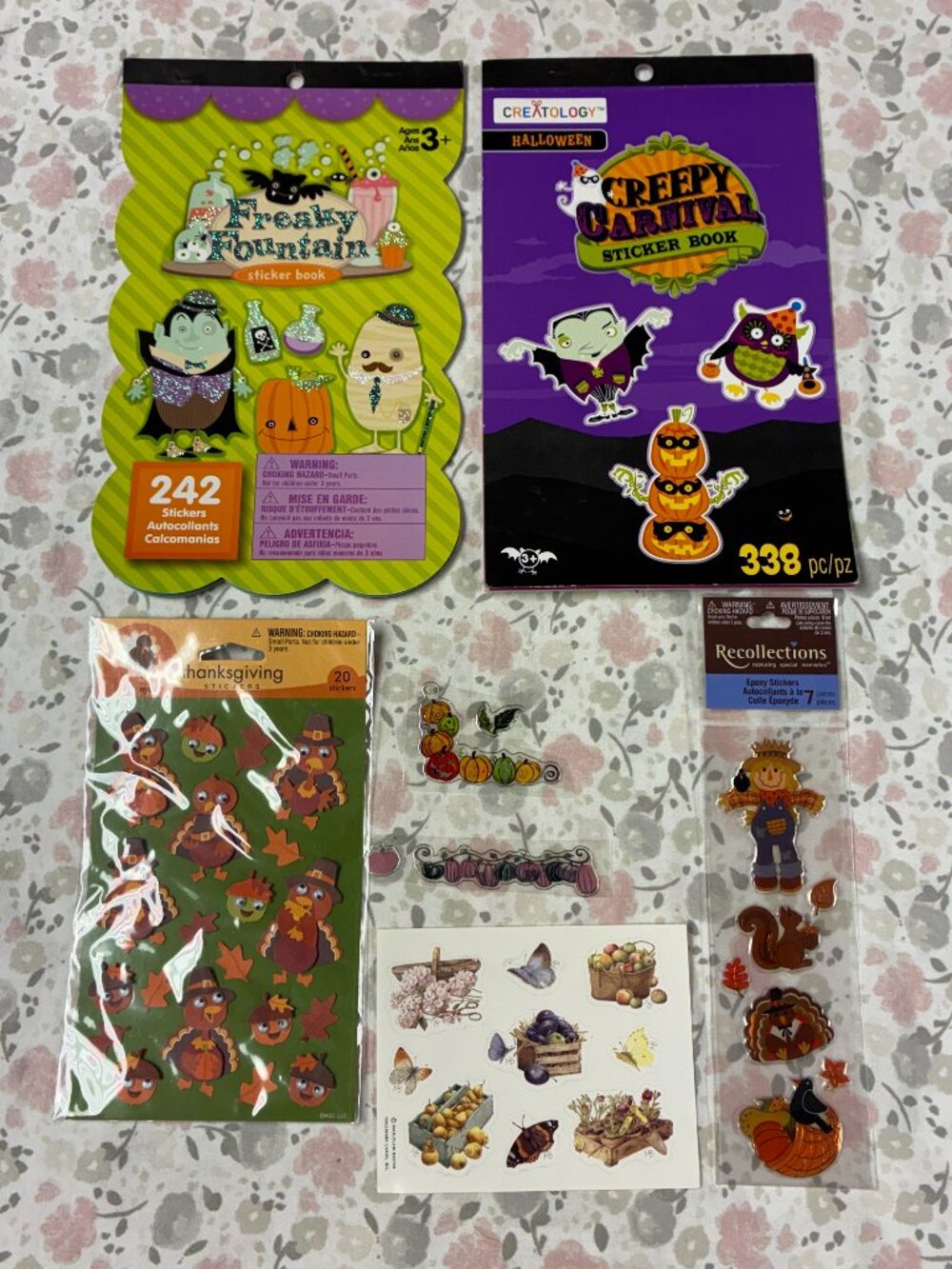 Variety Pack - Stickers - Halloween, Fall, Thanksgiving - Scrapbook, Crafts!